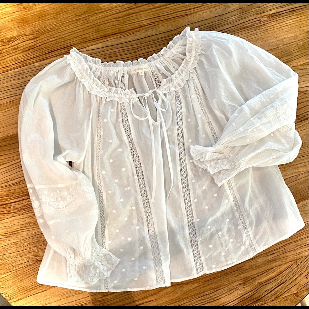 Love shack fancy White Peasant top - size S
